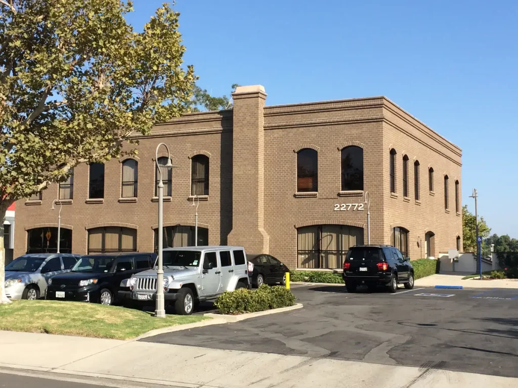 The brick office building at 22792 Centre Drive in Lake Forest, CA